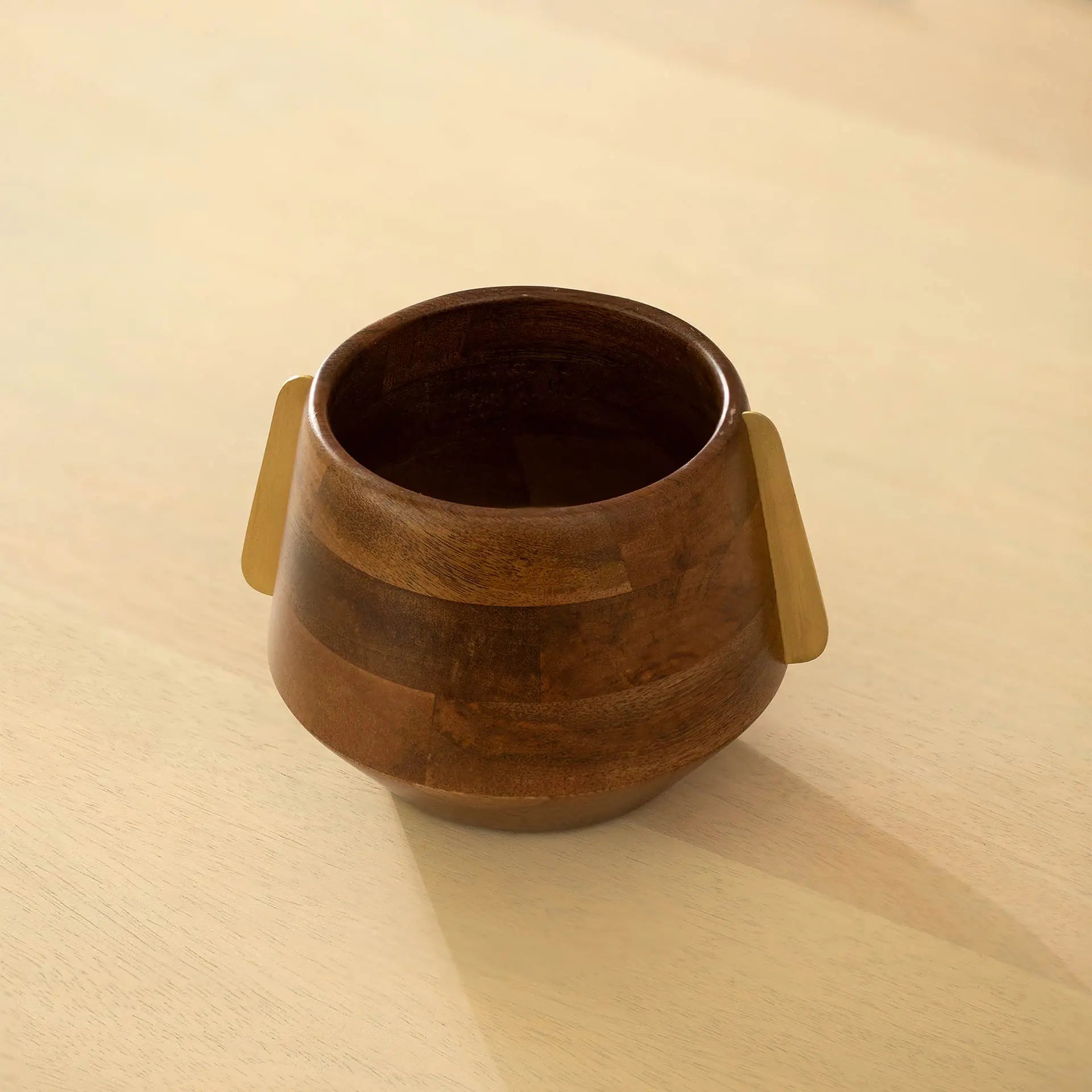 Wood & Brass Nut Bowl - Small