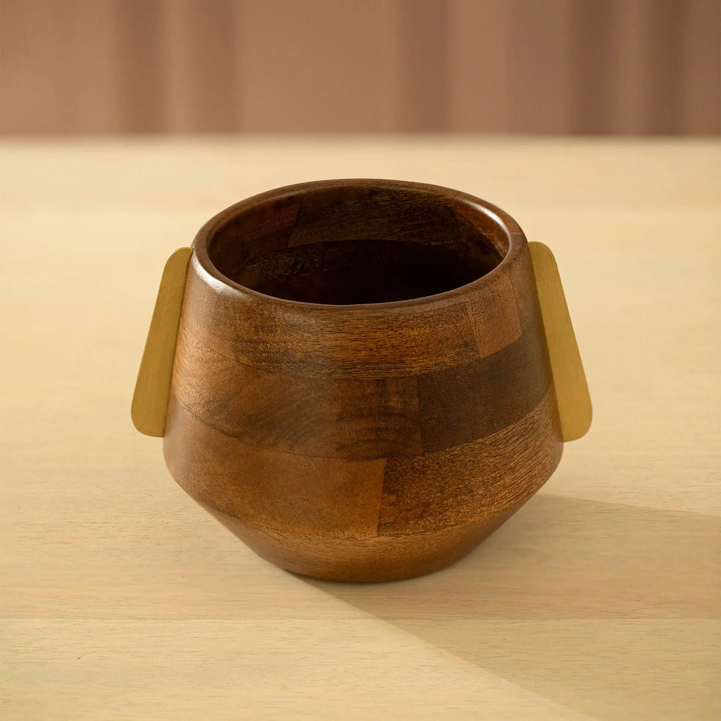 Wood & Brass Nut Bowl - Small