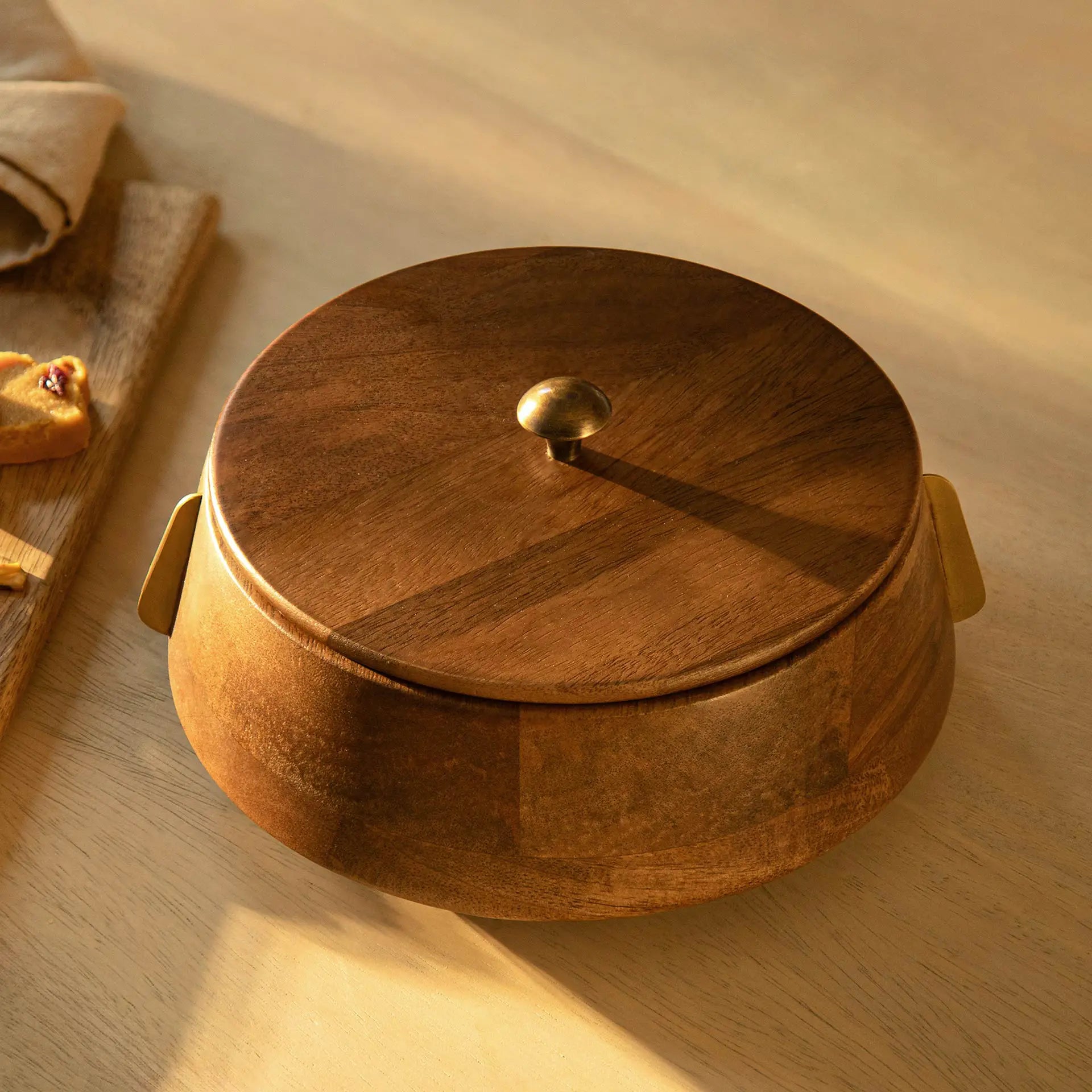 Wood & Brass Roti Box
