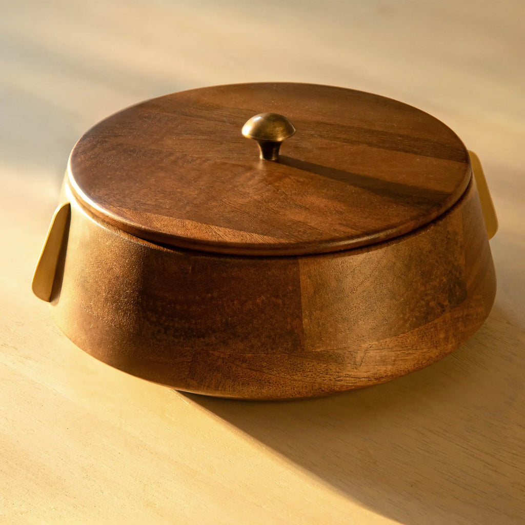Wood & Brass Roti Box