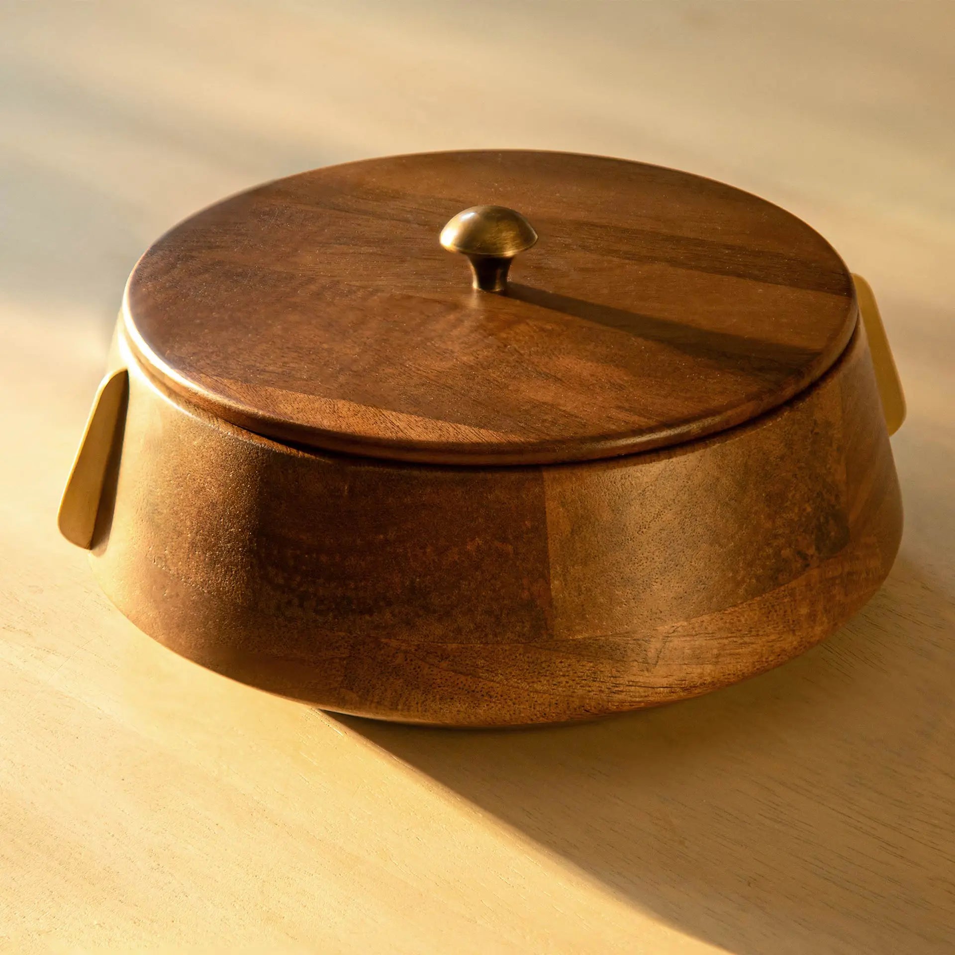 Wood & Brass Roti Box