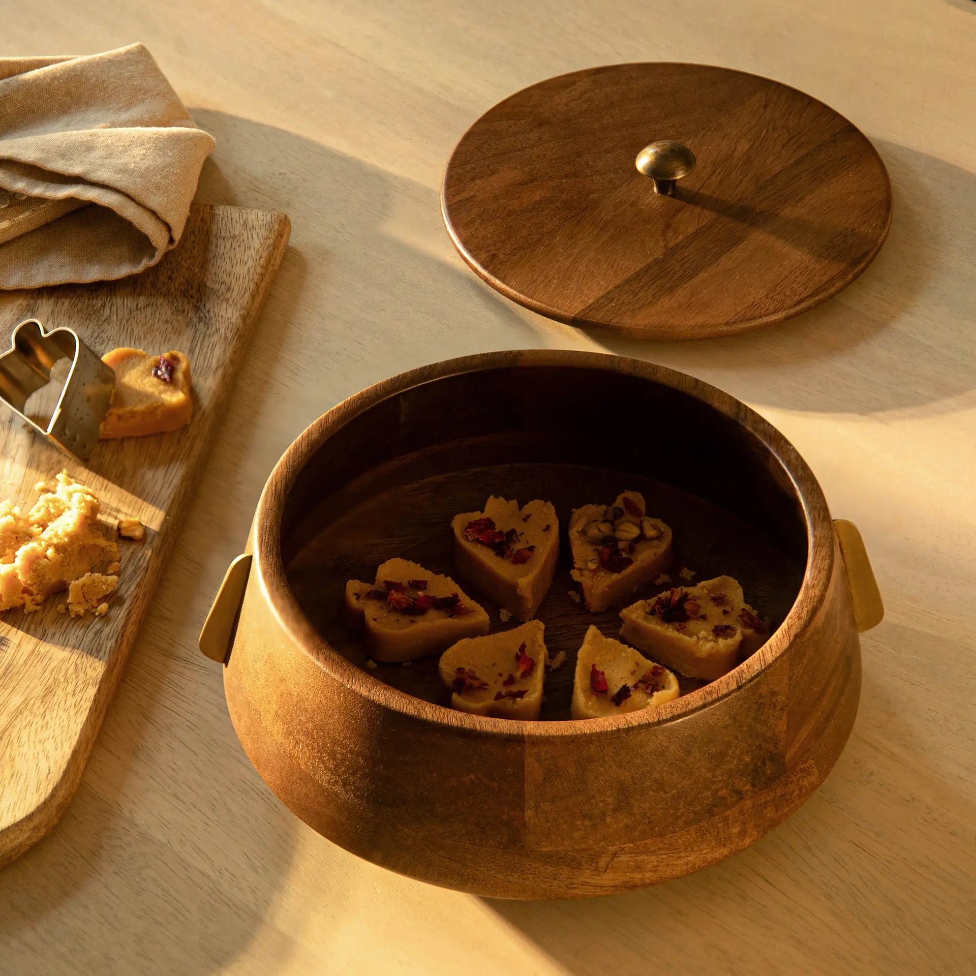 Wood & Brass Roti Box