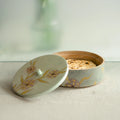 Handpainted Wooden Serving Bowl with Lid