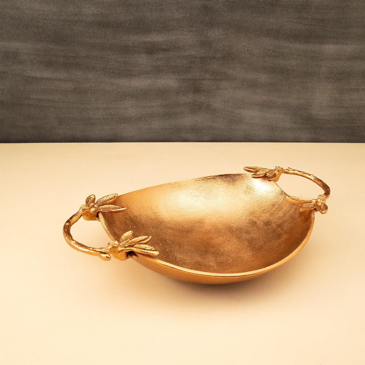 Copper Metal Serving Bowl