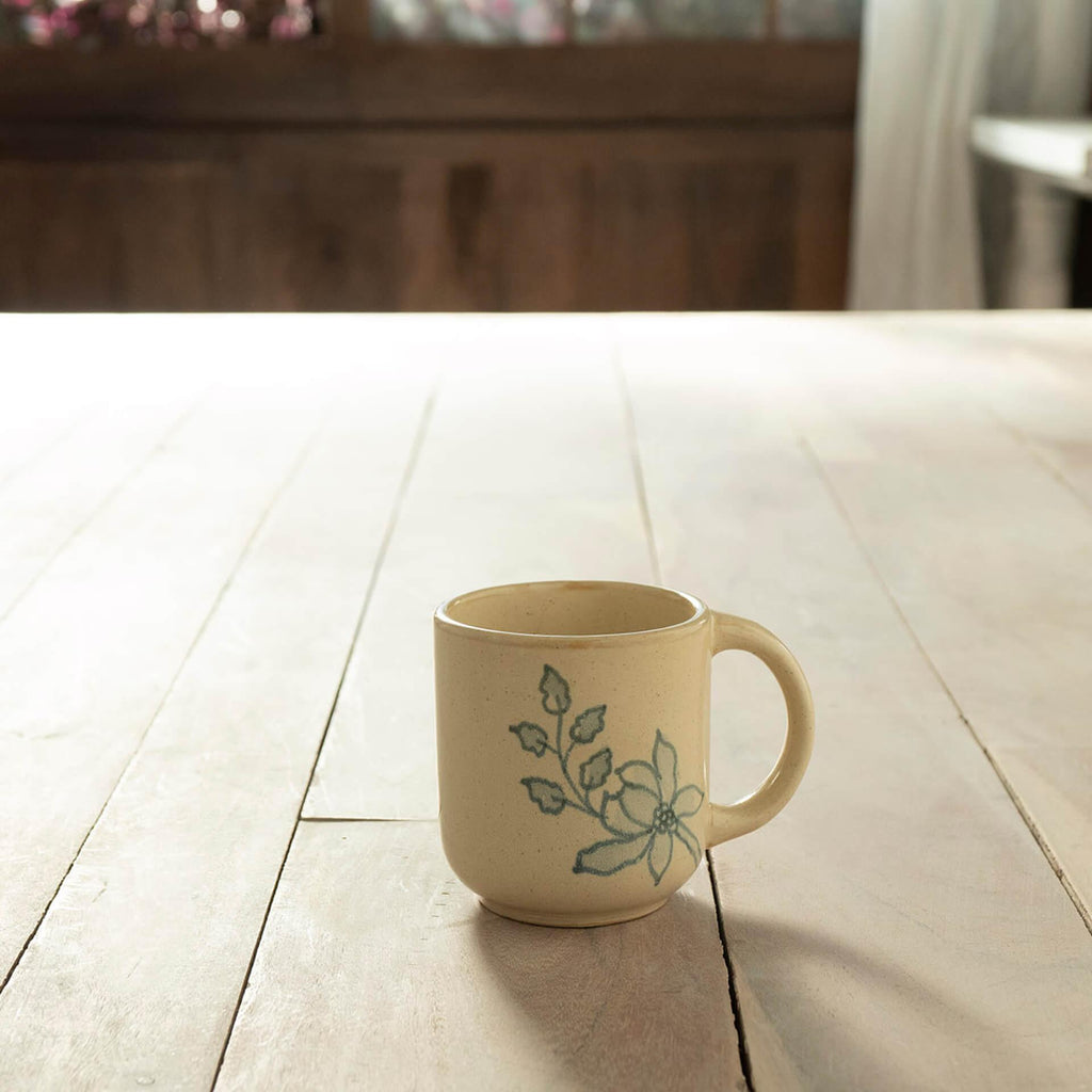 Blue Floral Ceramic Mug