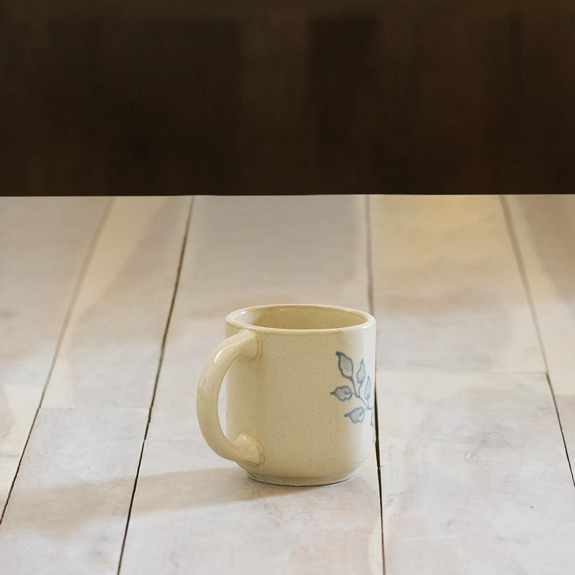 Blue Floral Ceramic Mug