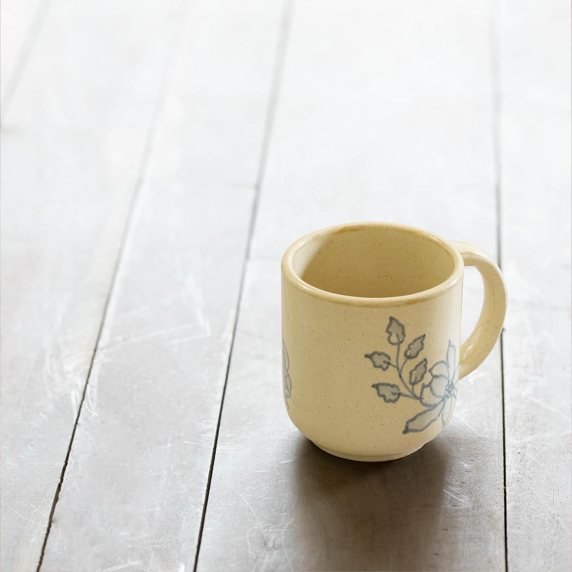 Blue Floral Ceramic Mug