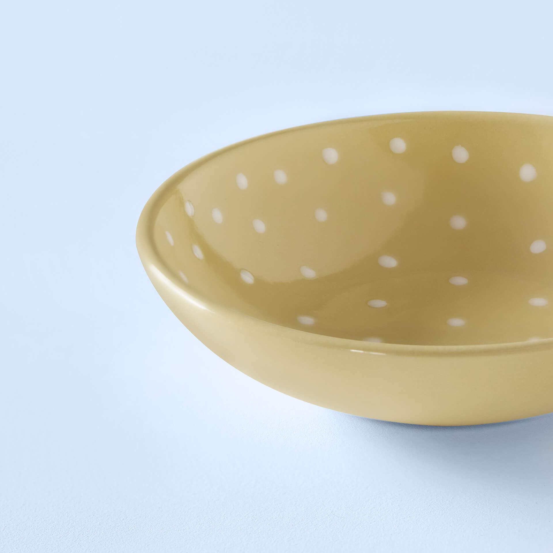 Lemon Polka Dot Ceramic Bowl