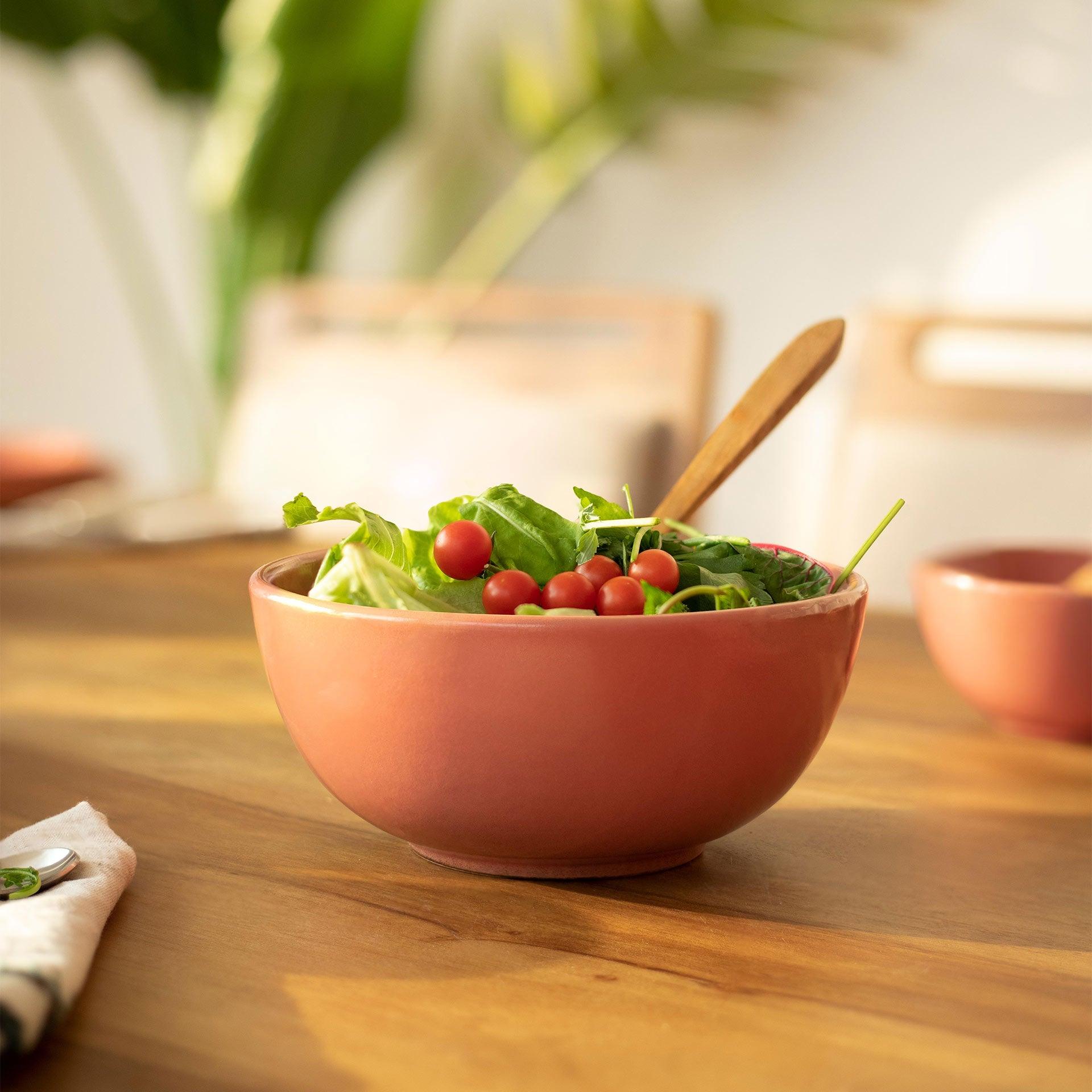 Coral Ceramic Serving Bowl