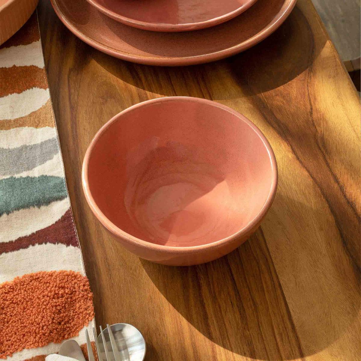 Coral Ceramic Soup Bowl