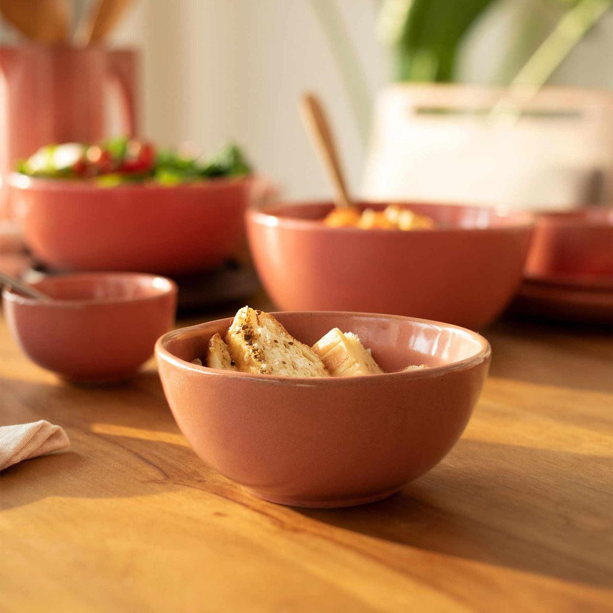 Coral Ceramic Soup Bowl