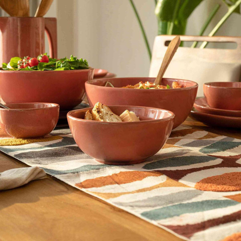 Coral Ceramic Soup Bowl