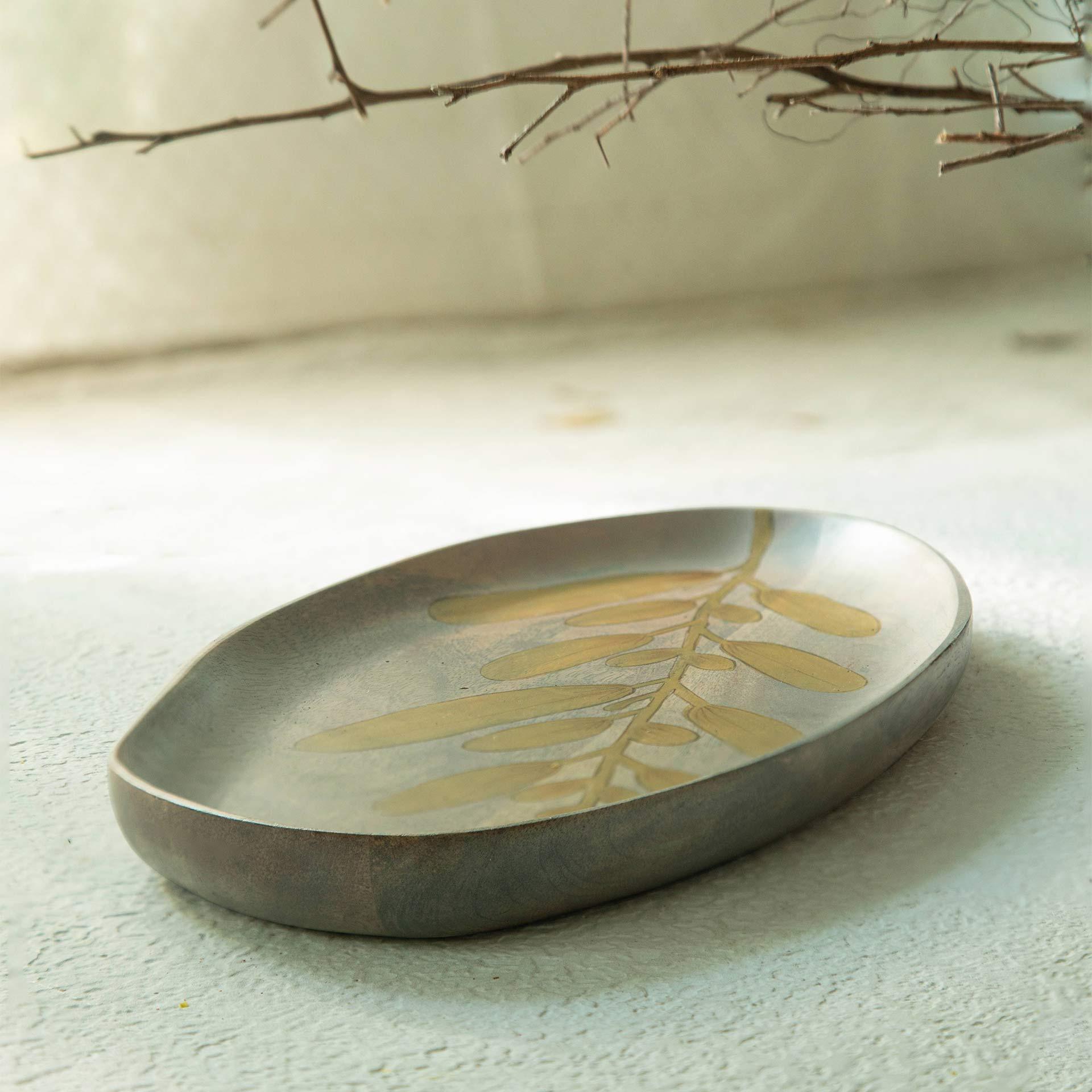Botanical Handpainted Wooden Platter - Small