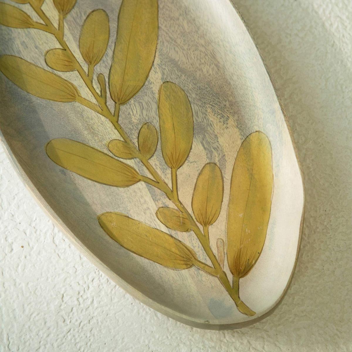 Botanical Handpainted Wooden Platter - Small