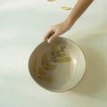 Autumn Botanical Handpainted Wooden Salad Bowl