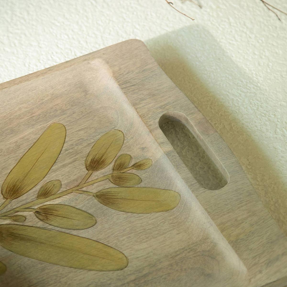 Autumn Botanical Handpainted Wooden Tray